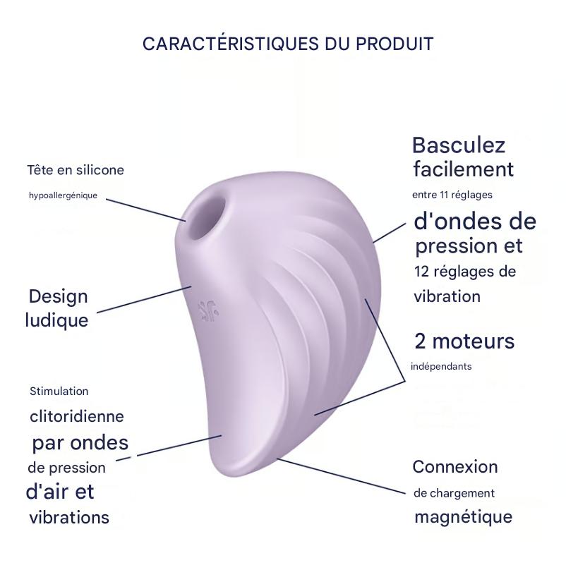The purple Pearl Diver stimulates the clitoris without direct contact thanks to its air pulses.