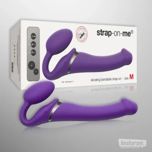 Purple Vibrating and Flexible Strap-On