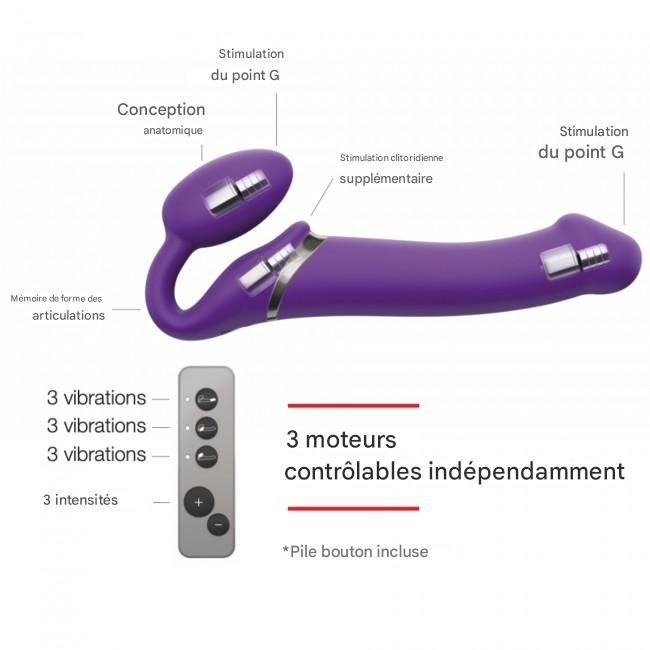 Purple Vibrating and Flexible Strap-On - Image 4