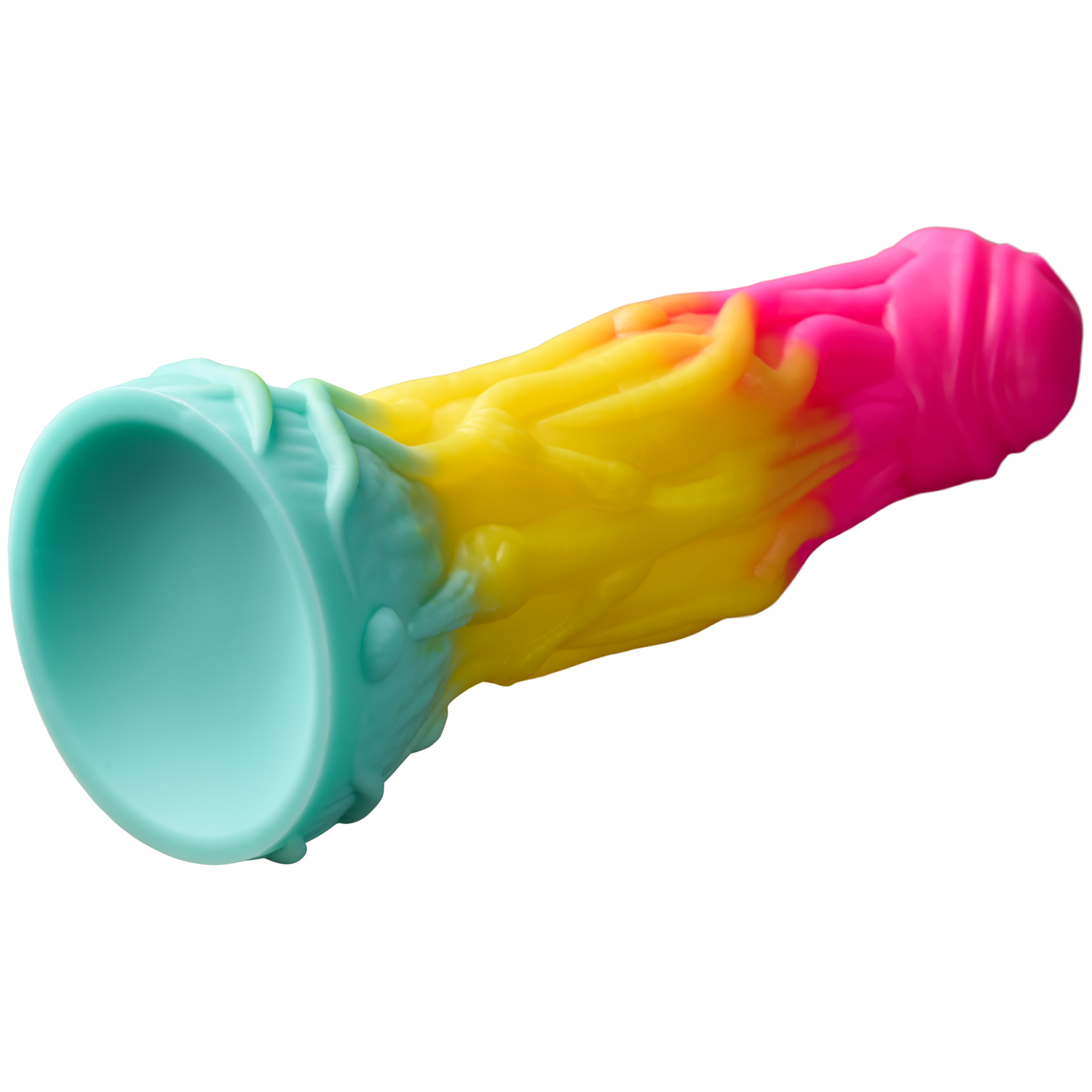 Ce sextoy séduit par son design chimérique, ses couleurs arc-en-ciel et ses textures évolutives