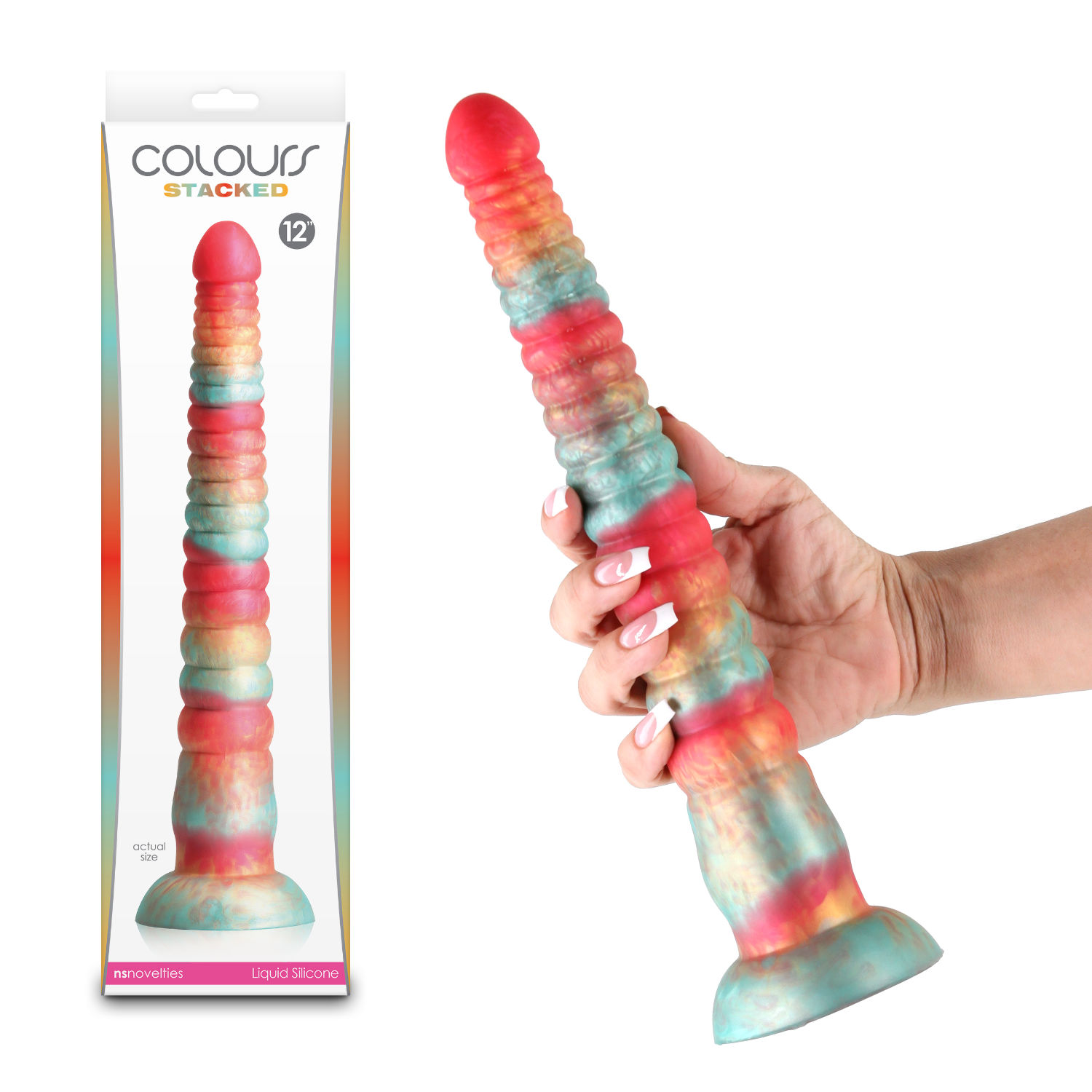 Silicone liquide premium : douceur et flexibilité du dildo Empilé Rouge et Or.