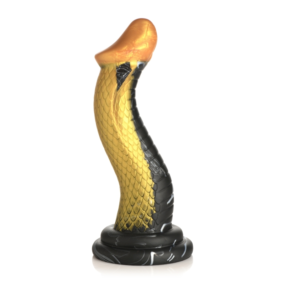Entrez dans un univers de fantaisie raffinée avec le dildo en silicone Serpent Doré.