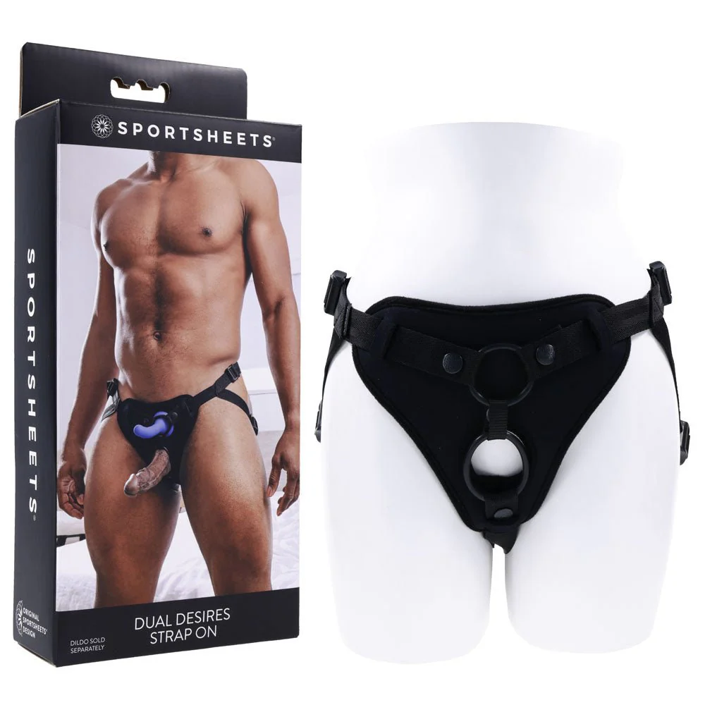 Harnais avec sangle Double Plaisir – Connexion sensuelle, stabilité et confort universel.
