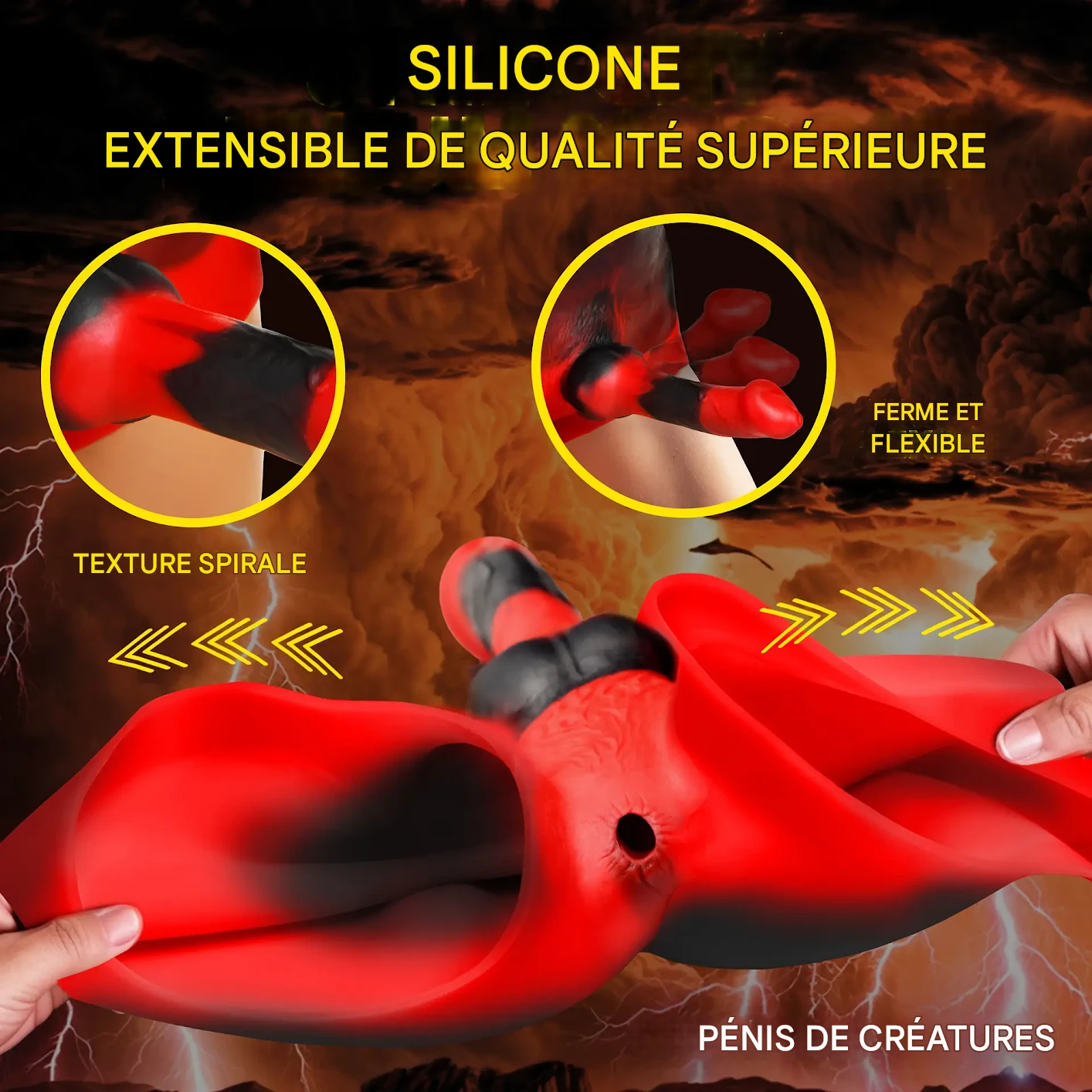 This strap-on is made of premium stretchable silicone, is phthalate-free and hypoallergenic.