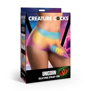 Unicorn silicone strap-on – Enchanted fantasy, stretchy comfort and playful fun.