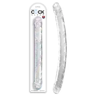 King Cock Clear Double Dildo 18″