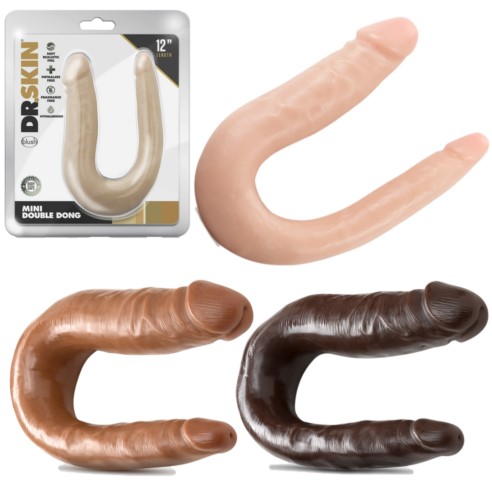 Mini Double Dildo Dr. Skin : forme en U, double stimulation et plaisir modulable.