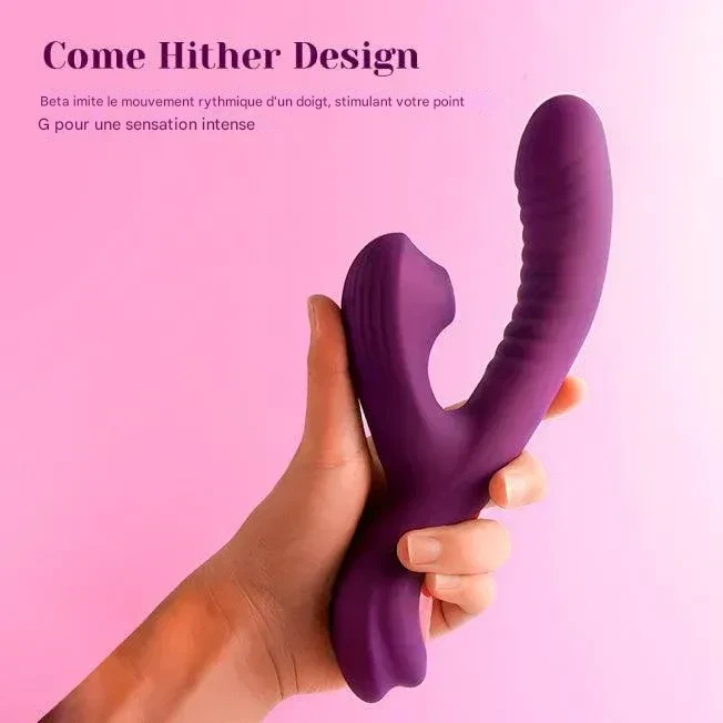Discover a complete sensory experience with the Come-Hither Rabbit suction vibrator.