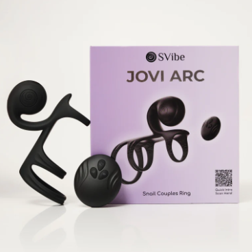 SVibe Jovi Arc vibrating penis ring: the arched penis ring that supports erection and stimulates the clitoris.