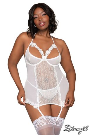 Guêpière en mesh transparente QUEEN