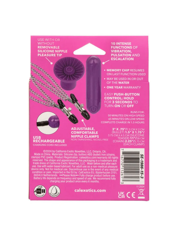 A silicone stimulator tip to enhance the experience.