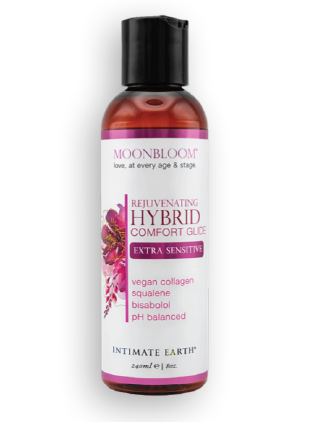 Le lubrifiant hybride Moon Bloom allie la douce sensation du silicone et la légèreté de l’eau pour un confort absolu.