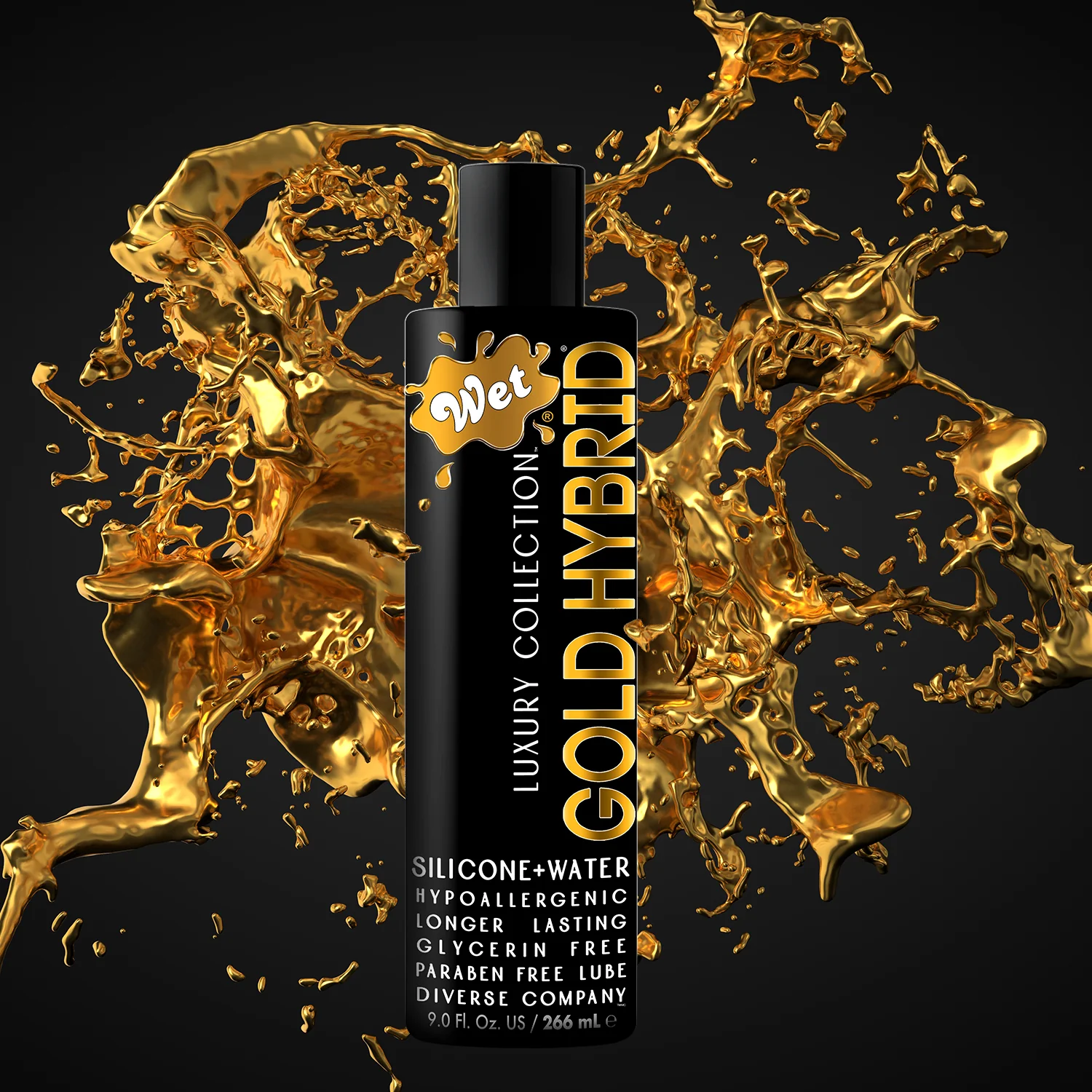 The Wet Gold hybrid lubricant offers the best of both worlds: the smoothness of a water-based lubricant and the longevity of a silicone-based lubricant.