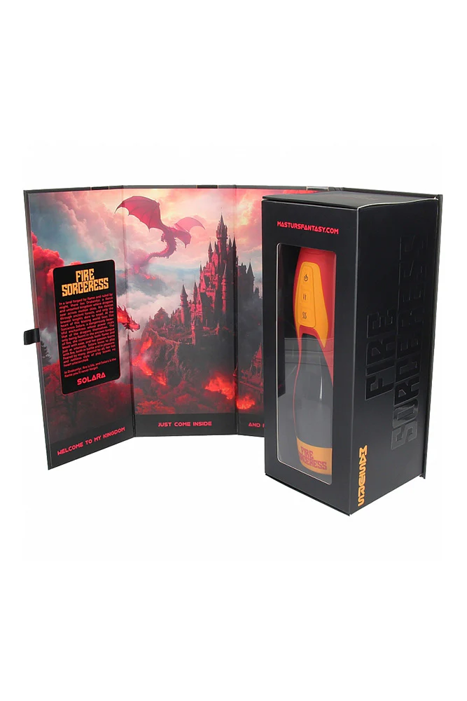 Technical specifications of the Solara Fire Sorceress automatic masturbator.