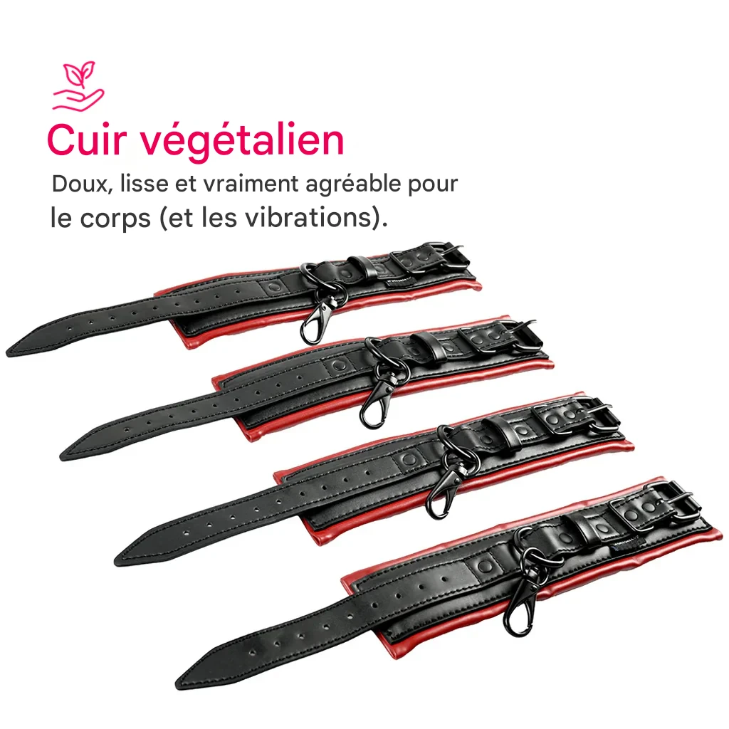 L’ensemble inclut 4 menottes ajustables.