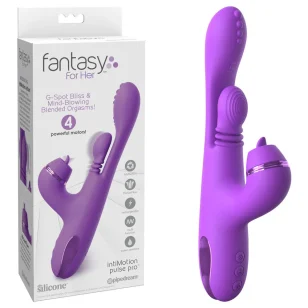 The main shaft is designed to stimulate the G-spot. It has a textured tip and deep vibrations.