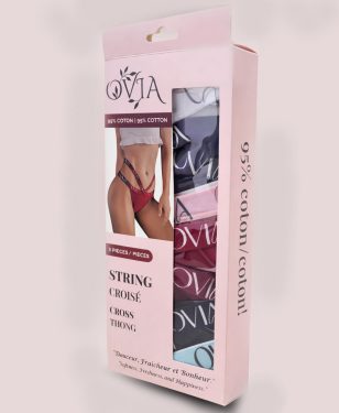 OVIA Criss Cross Thong 6 Pack