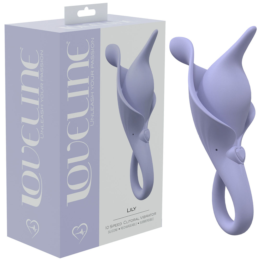 Le vibrateur pour clitoris Loveline Lily mauve offre une stimulation ciblée, moderne et facile à contrôler.