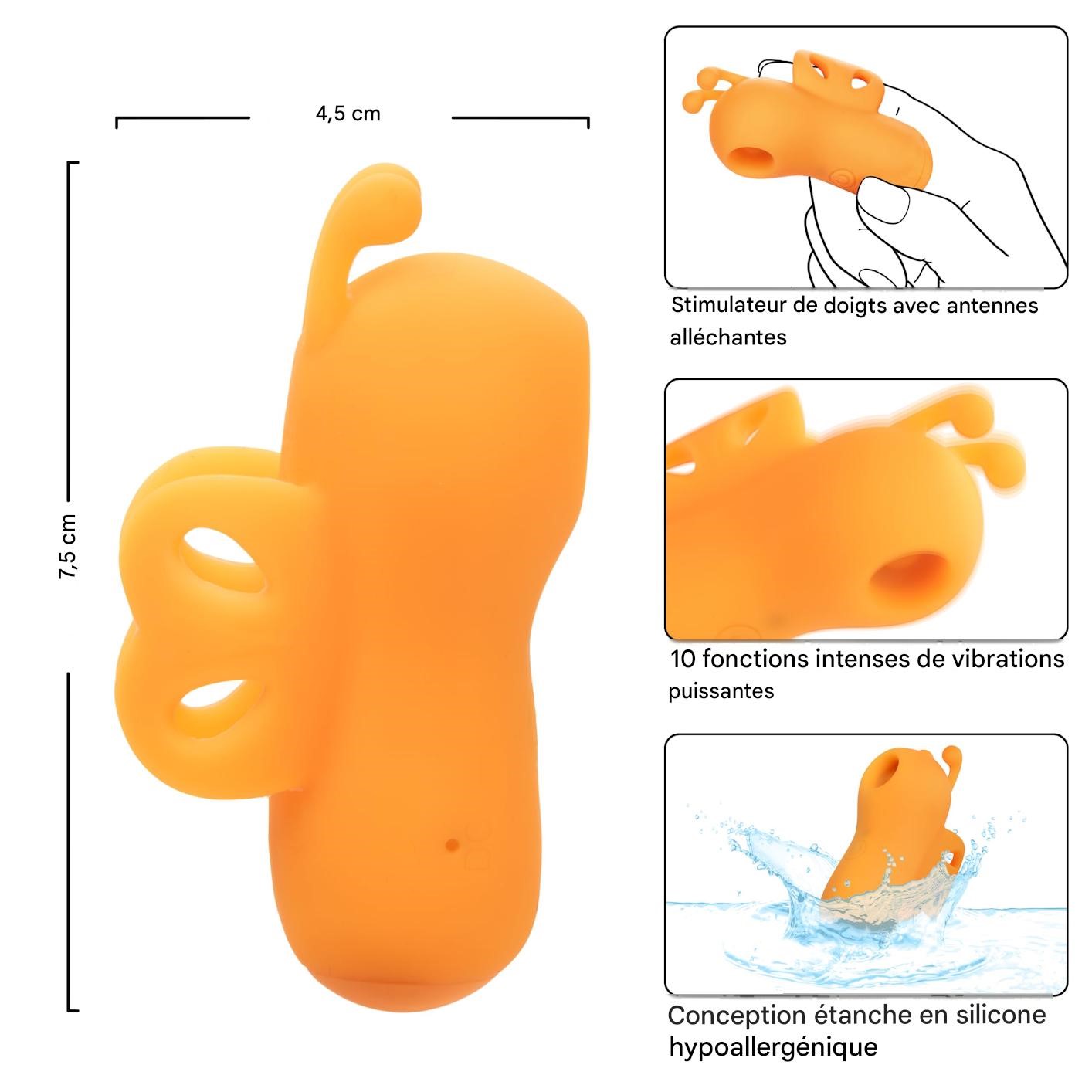 Fabriqué en silicone sans phtalates, avec éléments en ABS, ce vibrateur est 100 % étanche IPX7.