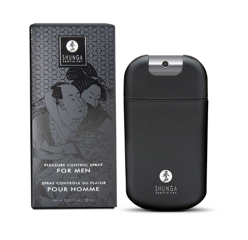 Shunga's Male Pleasure Control spray helps reduce excessive sensitivity of the glans without suppressing pleasurable sensations.