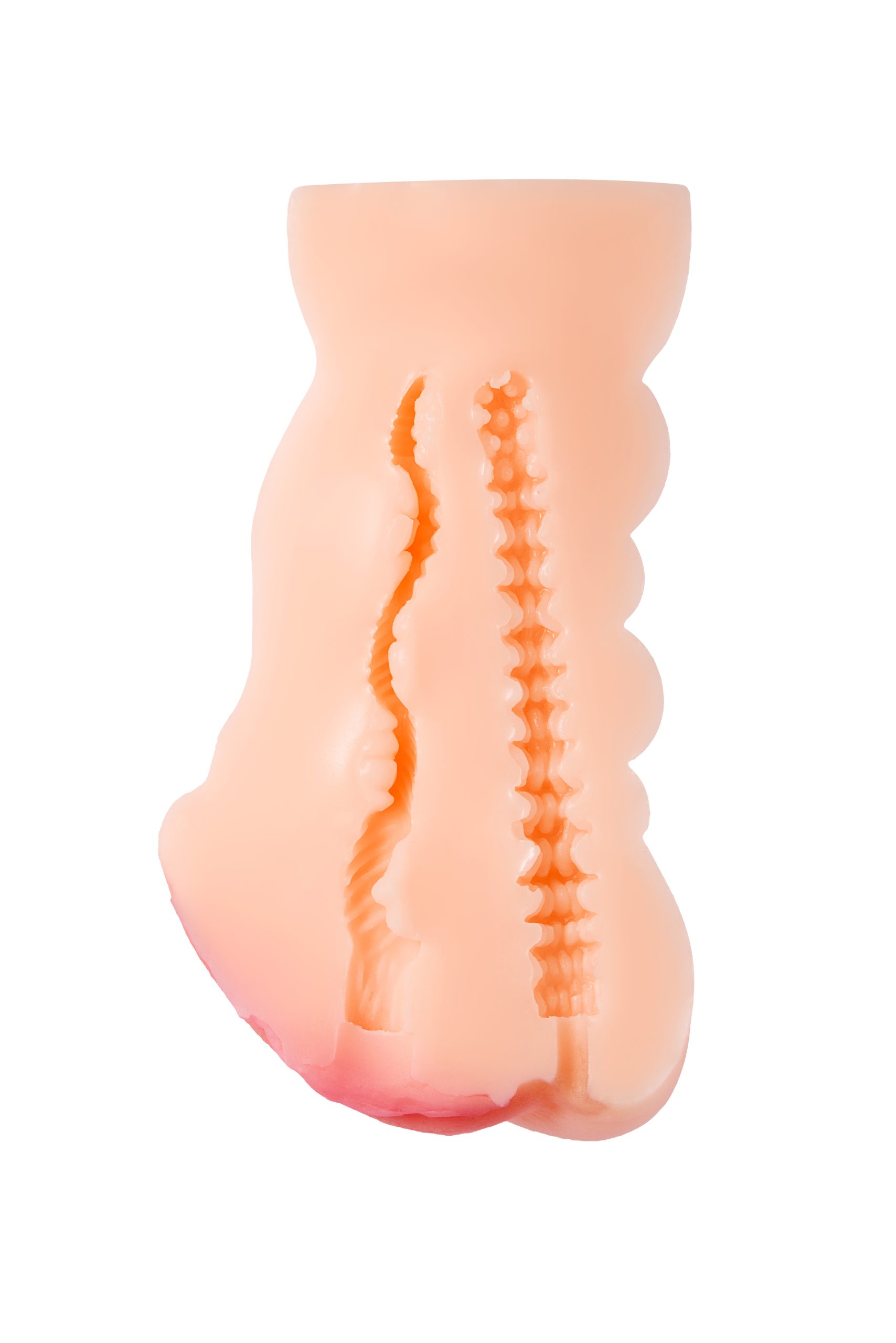 The dual channel is the main advantage of the Maya Zevaro realistic anal & vaginal masturbator.