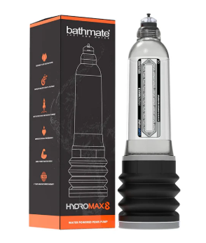 La pompe à pénis Bathmate HydroMax 8 utilise la pression de l’eau pour créer une aspiration régulière autour du pénis.