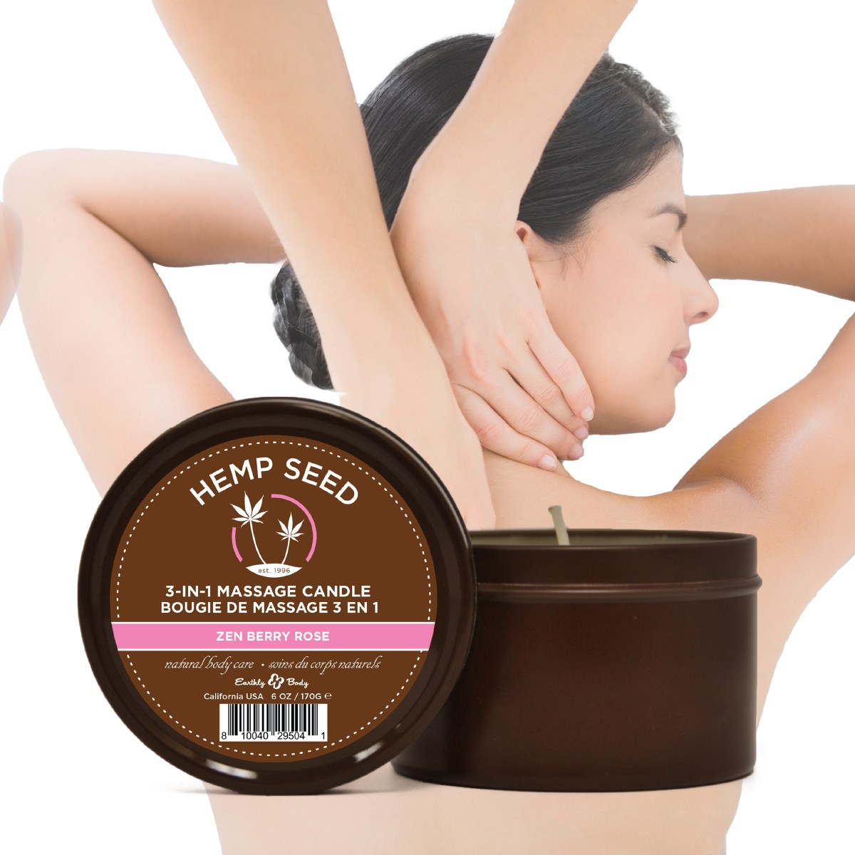 Its soy base burns slowly and cleanly while producing a silky massage oil.