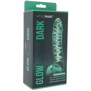 Dildo en verre phosphorescent avec testicules