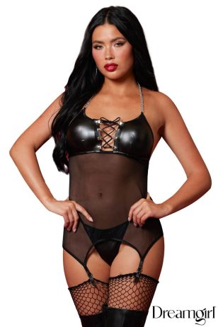 Black Sheer Mesh Bustier