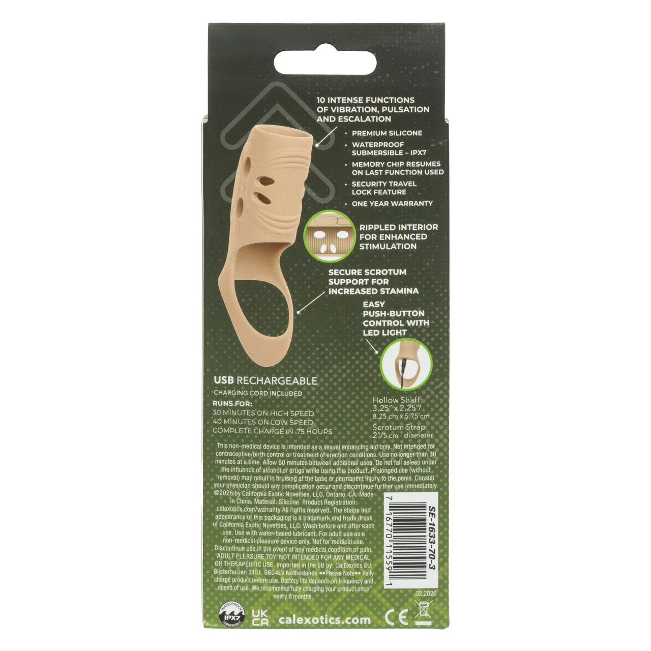 The Performance Maxx vibrating sleeve offers 10 vibration modes.