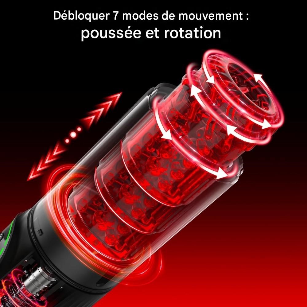 Explore seven vibrations, seven back-and-forth movements, seven rotations, seven suction modes, and seven tongue movements.