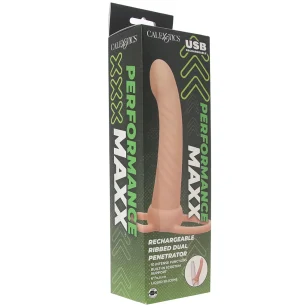 Rallonge pénis à double pénétration nervurée Performance Maxx