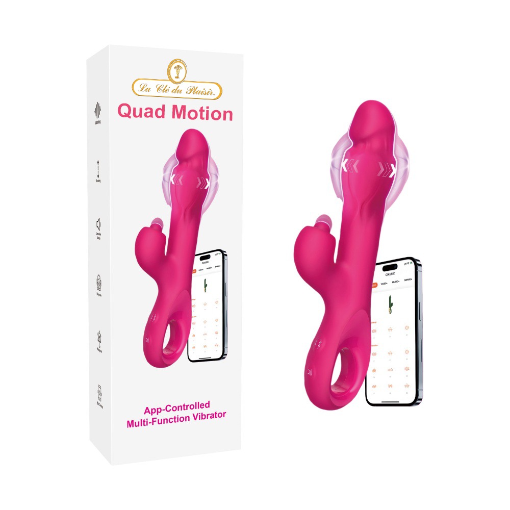 Vibrateur multifonction 5 en 1 Quad Motion – Expansion, va-et-vient, tapotements et contrôle par application.