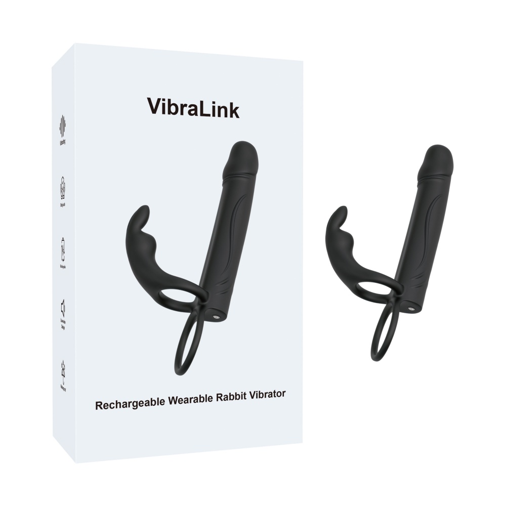 Vibralink vibrating penis prosthesis – Hands-free dual stimulation and 10 vibration modes.