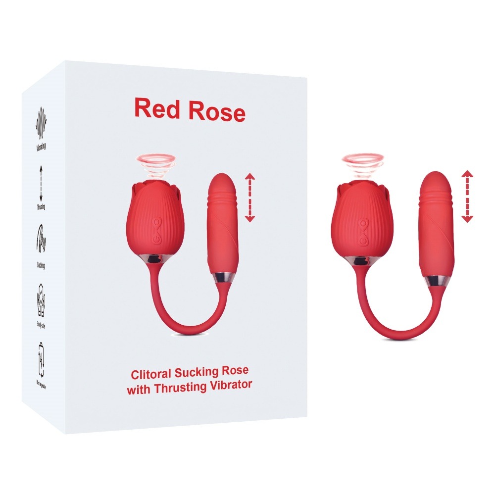 Clitoral rose with a thrusting vibrator – featuring suction, vibration, and penetration.