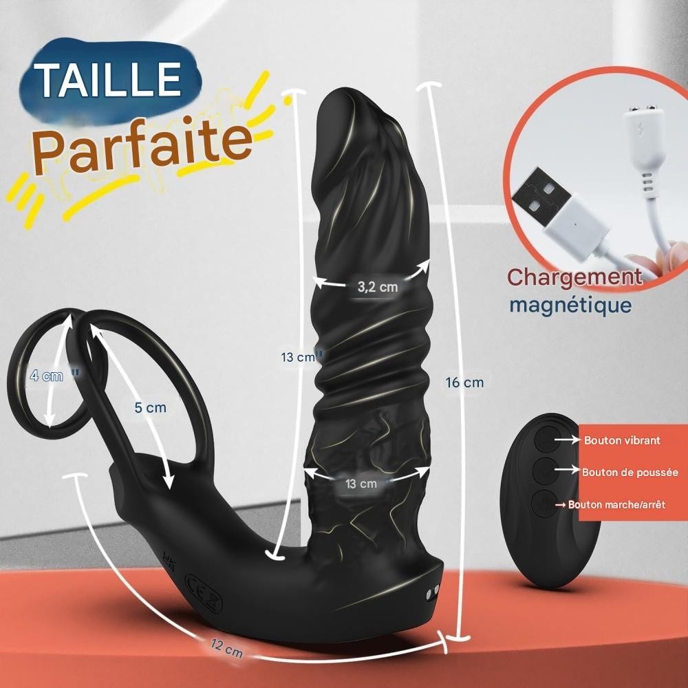 Ce modèle mesure 16 cm (6,30 po) de long. Sa partie insérable mesure 13 cm (5,12 po). Son diamètre est de 3,4 cm (1,34 po).