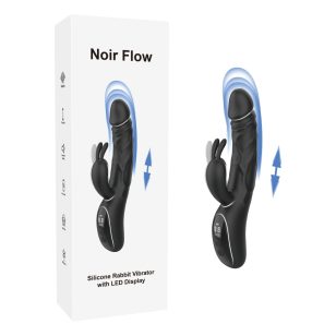 Vibrateur lapin à mouvement Noir Flow