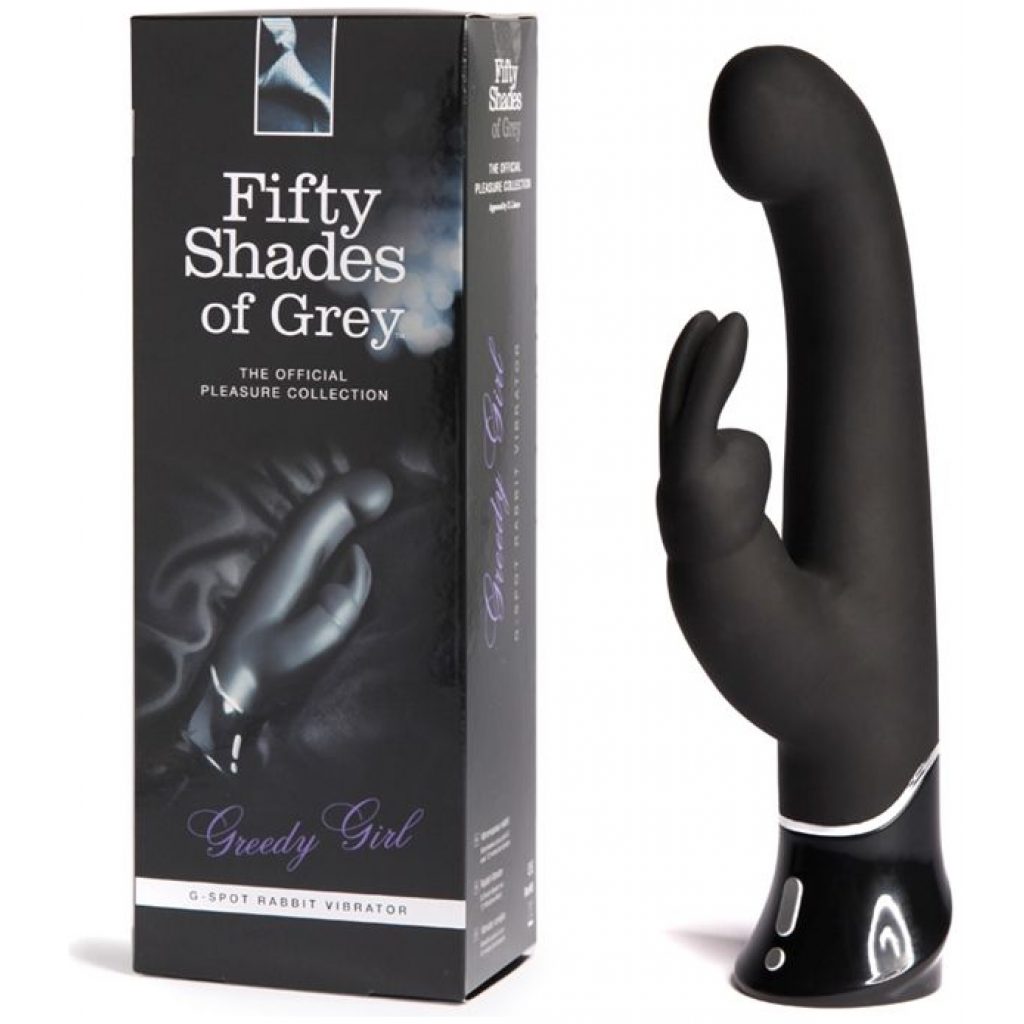 The Fifty Shades of Gray Gredy Girl Rabbit Vibrator combines silky-smooth silicone with 36 vibration mode combinations.