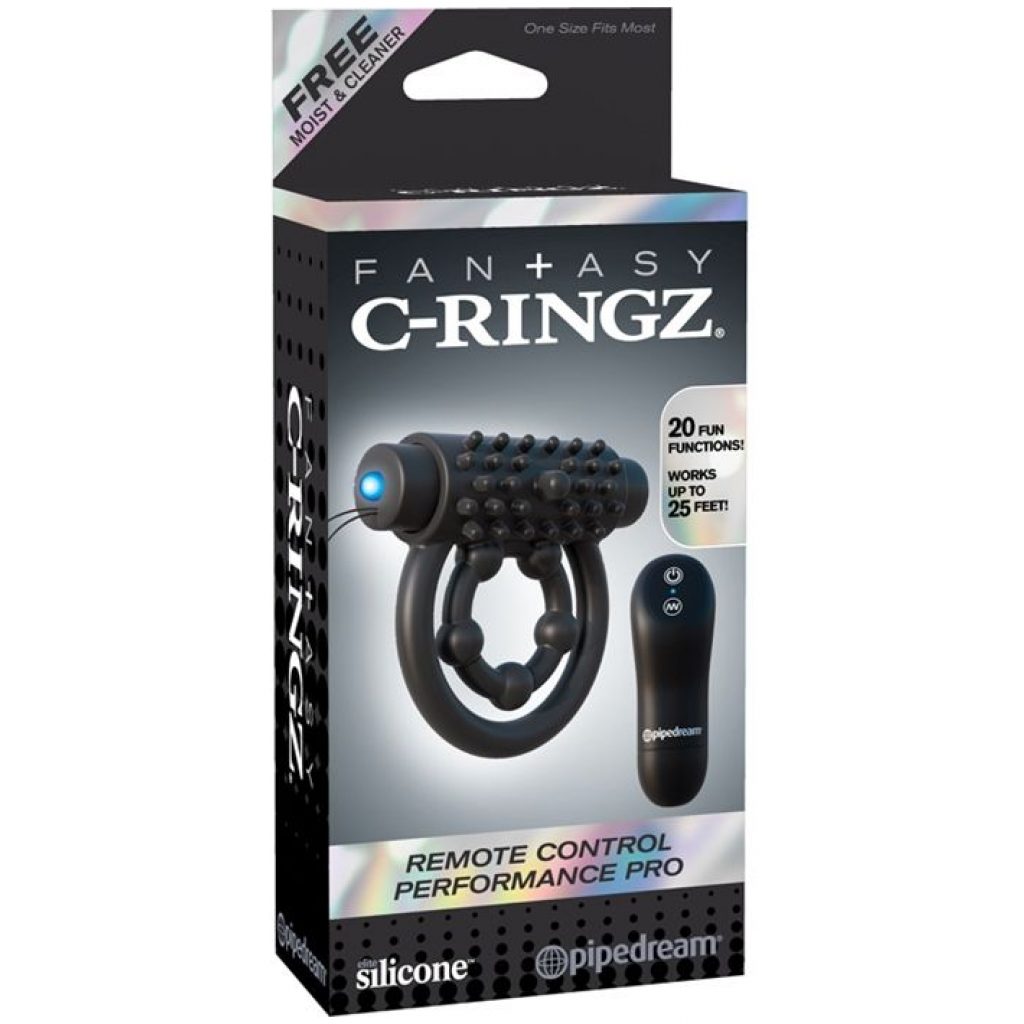 Activé par une fréquence RC, l'anneau vibrant pénis Performance Pro avec commande à distance qui fonctionne jusqu'à 25 pieds.