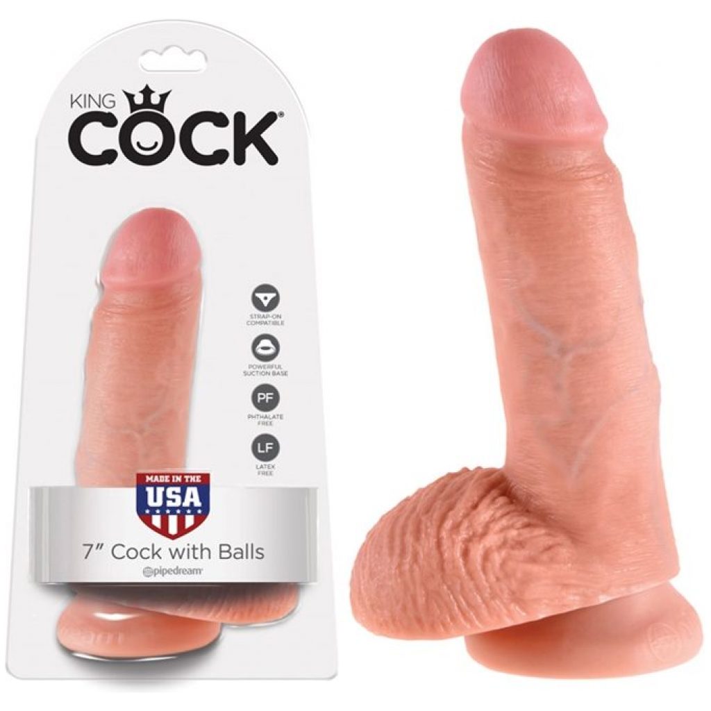 Immerse yourself in an experience of unparalleled authenticity with the King Cock 7-inch realistic dildo with suction cup.