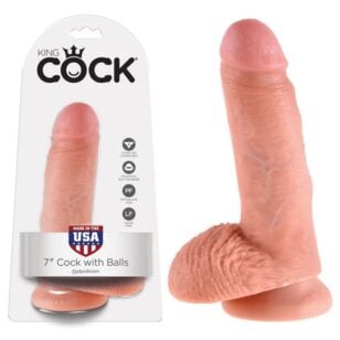 Immerse yourself in an experience of unparalleled authenticity with the King Cock 7-inch realistic dildo with suction cup.