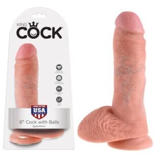 Turn your fantasies into reality with the King Cock 8 inch realistic dildo with suction cup.