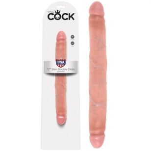 Get ready to discover an unexplored dimension of pleasure with the King Cock 12-inch double dildo.