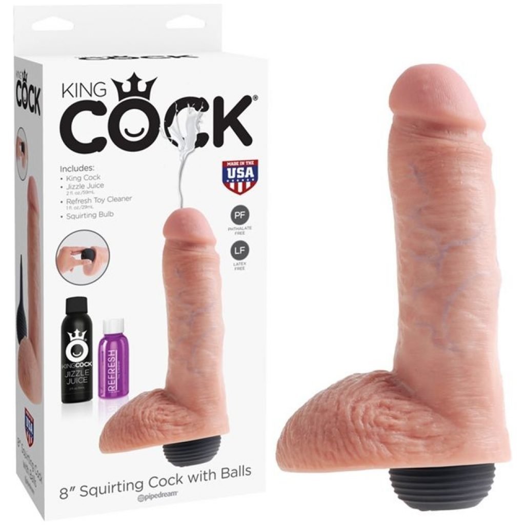 Experience the pinnacle of innovation with the King Cock 8-inch Realistic Squirting Dildo.