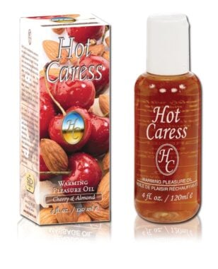 The Hot Caress Cherry and Almond warming lotion has been designed for a tasty massage.