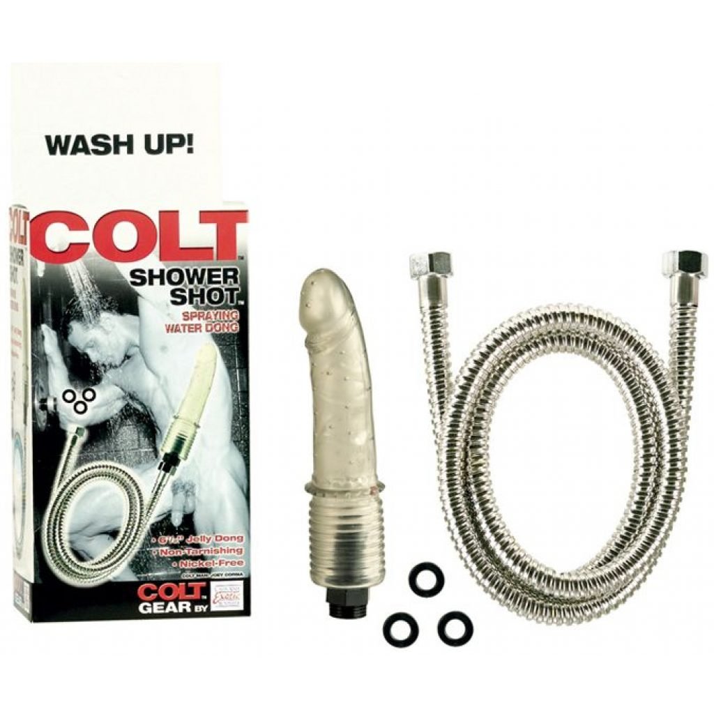 Colt Shower Shot anal shower with jelly penis.