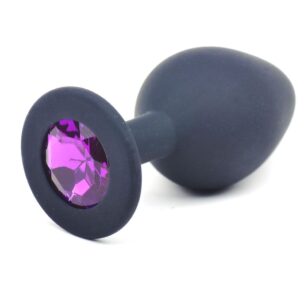 Moyenne sonde anale noire en silicone avec bijoux En partant du haut, le dildo anal crée immédiatement des sensations saisissantes.