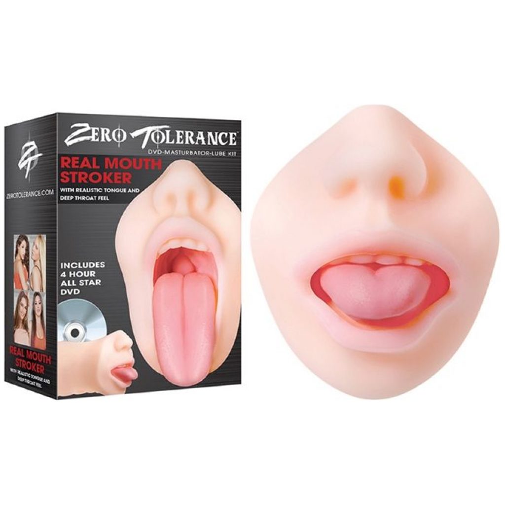 With a smooth, slippery tongue that comes out of the mouth to stimulate sensations and stimulation.