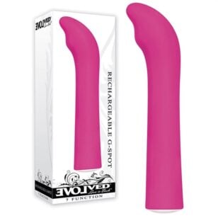 The Evolved Pink Silicone Rechargeable G-Spot Vibrator represents the epitome of innovation and comfort.