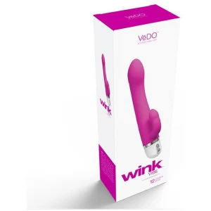 Vibrateur double action Wink en silicone rose de Vedo